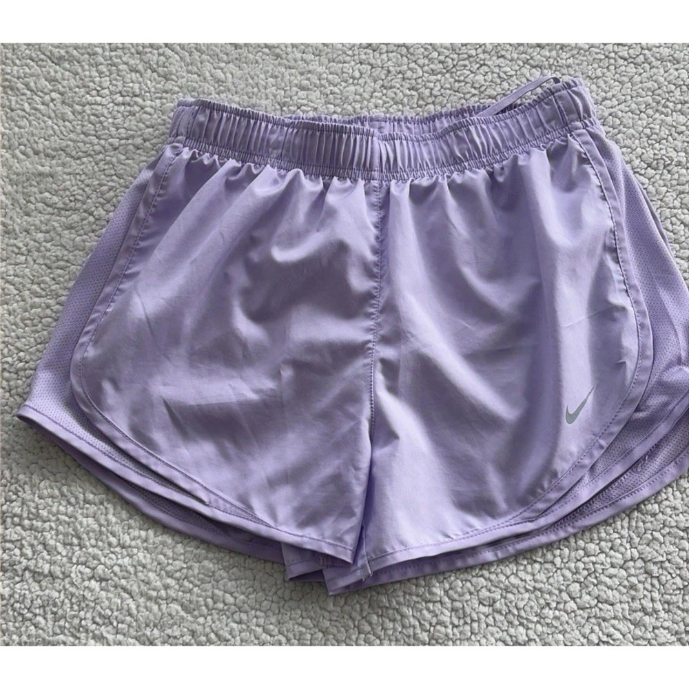 Nike Shorts Women Purple Dri-Fit Running Athletic Mesh Trim Gym Workout Size S
